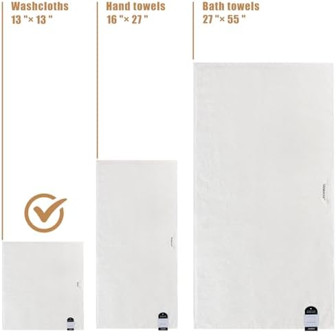 SEMAXE White Washcloth Set 12 Pc 100 Cotton