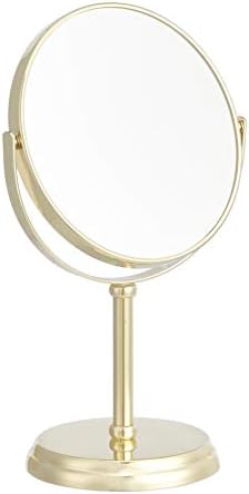 Amazon Basics Tabletop Mount Vanity Round Mirror 1x5x Magnification Gold