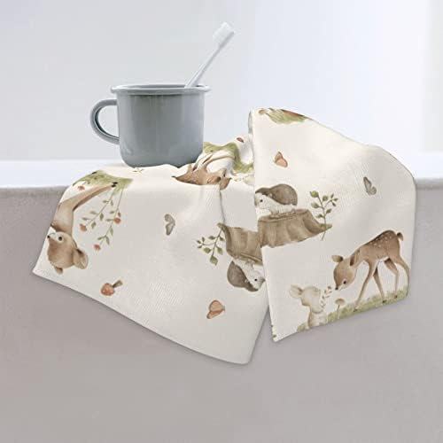 Forest Deer Fox Hedgehog Hand Towels Set of 2