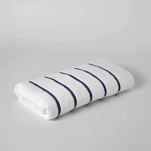 GT Globaltex 100 Turkish Cotton Premium Beach Towel Blue Striped 32x64 500 GSM