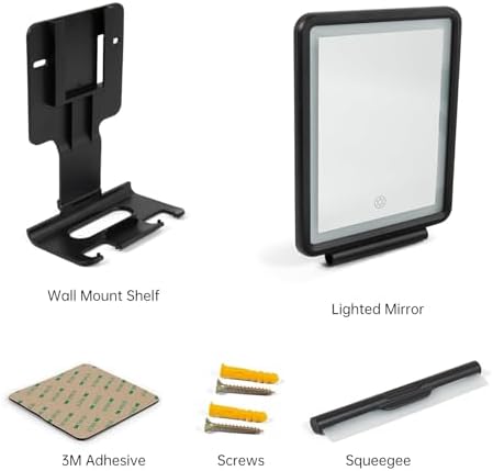 Fog-Free Shaving Mirror with Squeegee