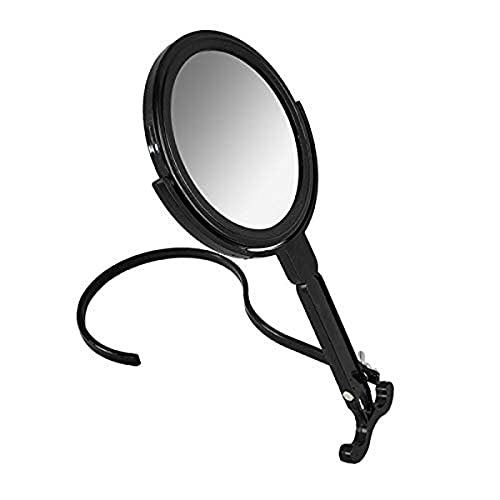 Rucci Round Portable Lightweight 5x1x Magnifying Neck Mirror Black