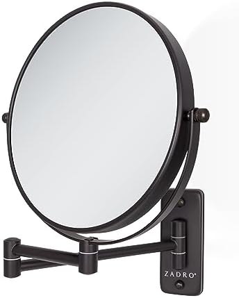 Zadro Folding Wall-Mounted Makeup Mirror with Extendable Arm - Ergonomic Durable