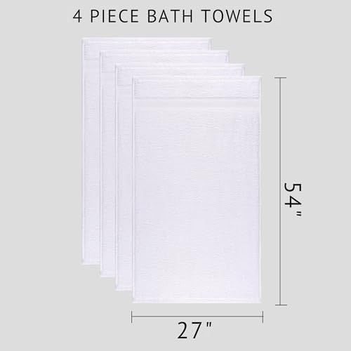 Quick-Dry Soft 4-Piece 27x54 Cotton Bath Towels Set