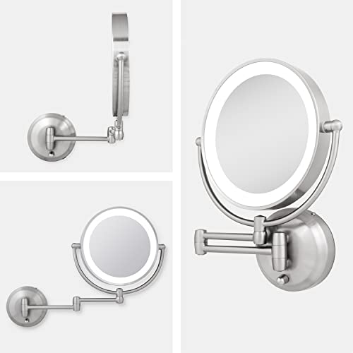 Zadro 11 LED Wall-Mounted Makeup Mirror with Dual Sides LED Lighting