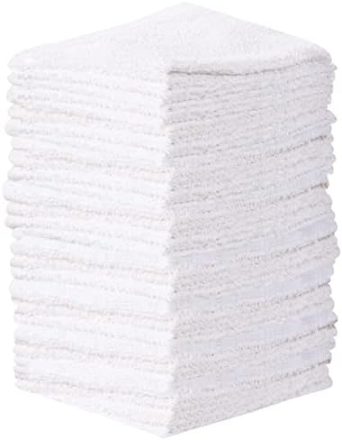 Delightfully soft 100 cotton washcloths 24-pack absorb deeply and white