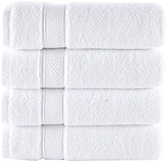 NOVA Luxury Linen - 4x Hand Towels Pure White Hotel Quality