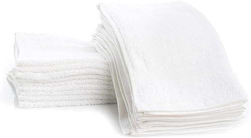 Cotton Washcloths White Set of 40 12 x 12