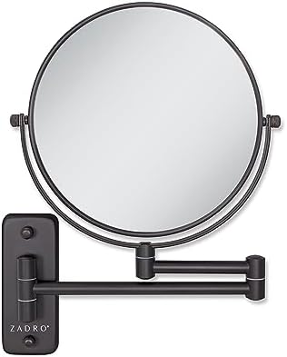 Zadro Folding Wall-Mounted Makeup Mirror with Extendable Arm - Ergonomic Durable