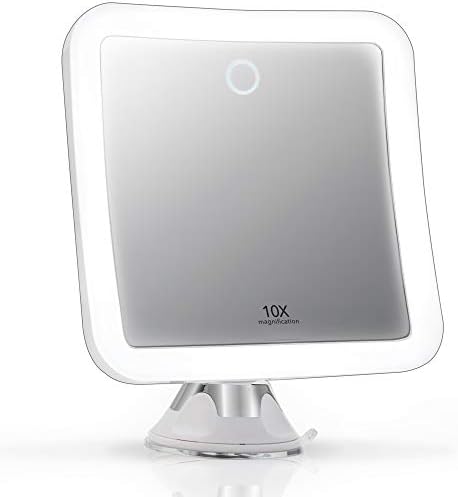 Fancii Rechargeable 10X Magnifying Mirror with 3 LED Light Settings White