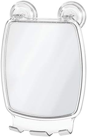 Fog-Free Suction-Attached Mirror With Razor Holder