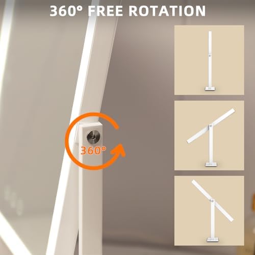Fenchelin Smart Vanity Mirror with 360-Degree Rotation 144 LED Lights