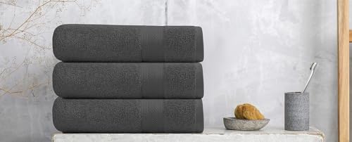 Premium Bath Towel Set - 6 x Terry Cotton Towels 24x48 for Daily Use