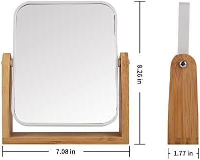 Makeup Mirror with Bamboo Stand 3X Magnification