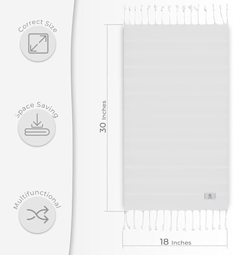 Ossano Turkish Classic Hand Towel Set of 2 - Ecru 30x18
