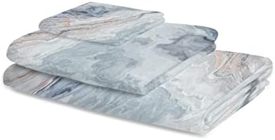 Chic Multi-Color Marble Bathroom Towels Set