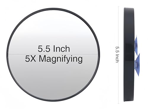 5X Magnifying Mirror with Suction Cup Fixtures 55inch Makeup Mirror