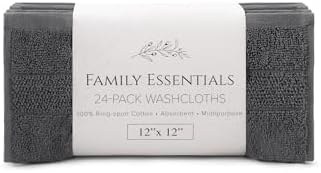 Premium Ring Spun Cotton Washcloths - Dark Grey
