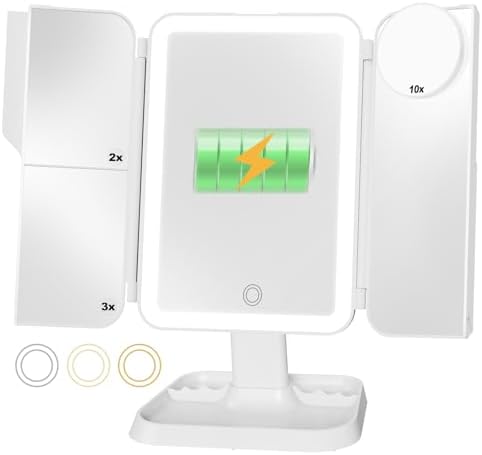 Multi-Functional Magnetic Makeup Mirror with Lights
