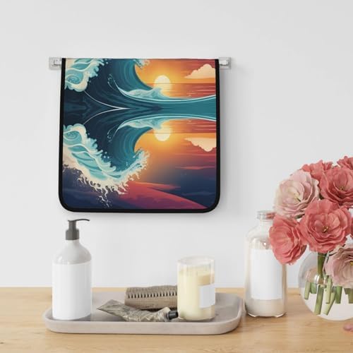 Sunset Sunrise Coral Velvet Towel