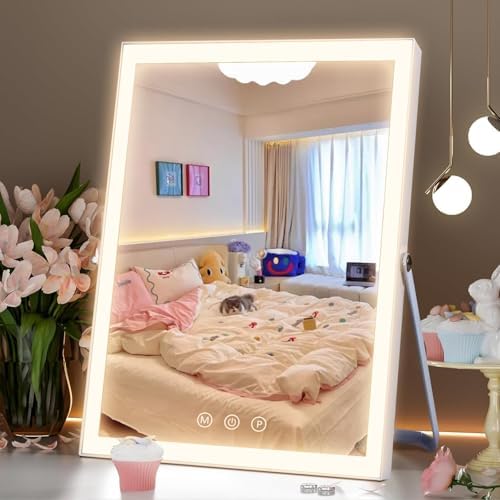 10x12 inch Lighted Makeup Mirror with Rotation and Touch Controls