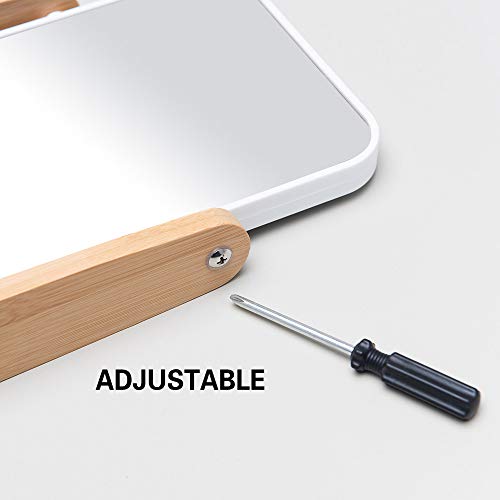 Stylish 8-Inch Vanity Mirror with Bamboo Stand