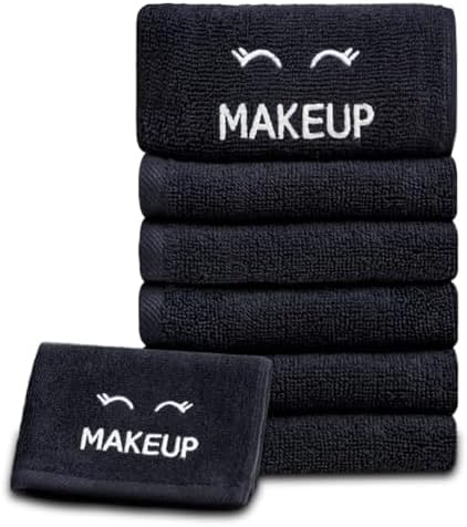 White Classic Bleach Safe Black Makeup Washcloths