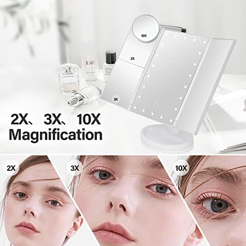 High-Magnification Touch Control LED Makeup Mirror