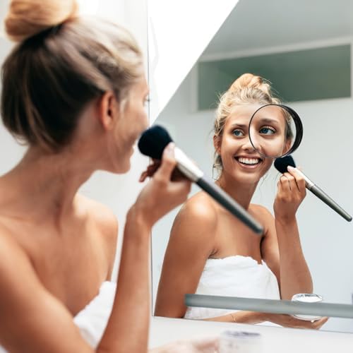 Luxshiny 5x Magnifying Mirror for Compact Use Space-Saving Durable