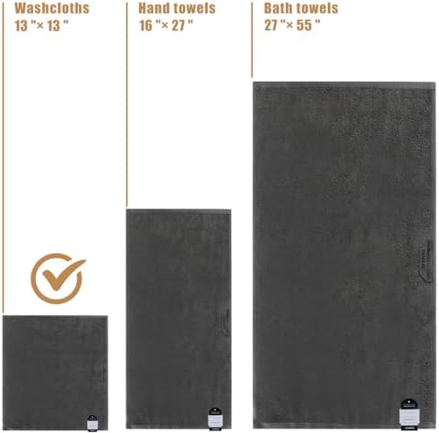 SEMAXE Grey Washcloth Set