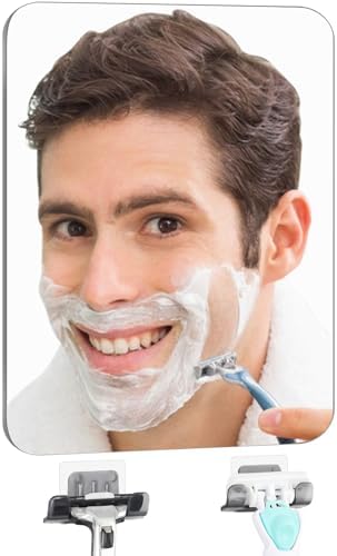 Fog-Free Shaving Mirror with Razor Holder