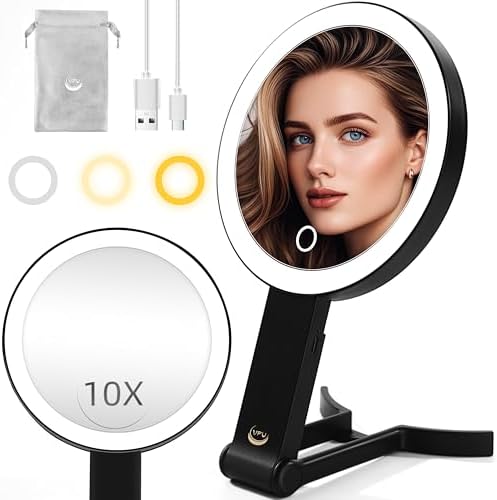 VPU Compact Travel Makeup Mirror with Lights