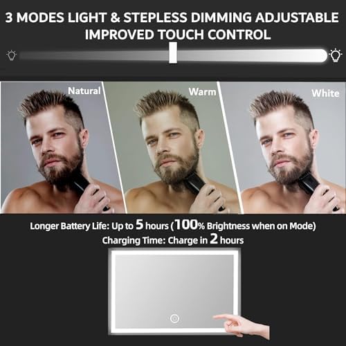 Vanexiss Rechargeable 3-Way Mirror for Personal Care