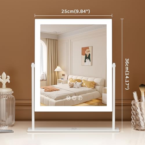 Fenchelin Smart Vanity Mirror with 360-Degree Rotation 144 LED Lights