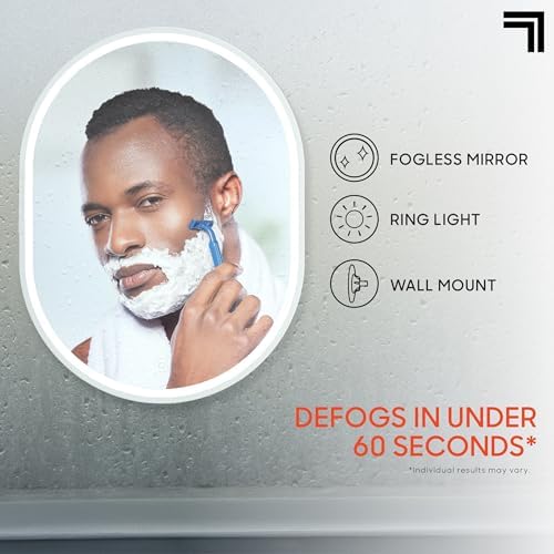 Sharper Image Water Resistant Heated Mirror with Razor Holder
