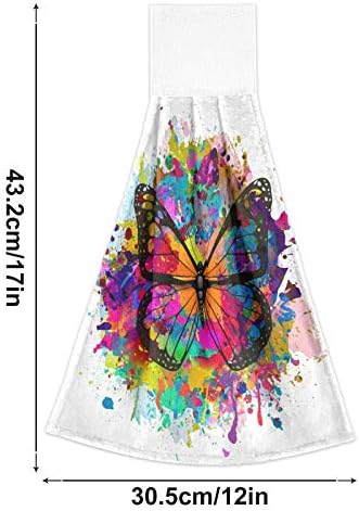 SLHKPNS Rainbow Butterfly Kitchen Hand Towels