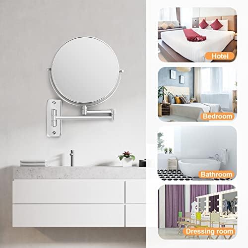 9-inch Chrome Bath Wall Makeup Mirror