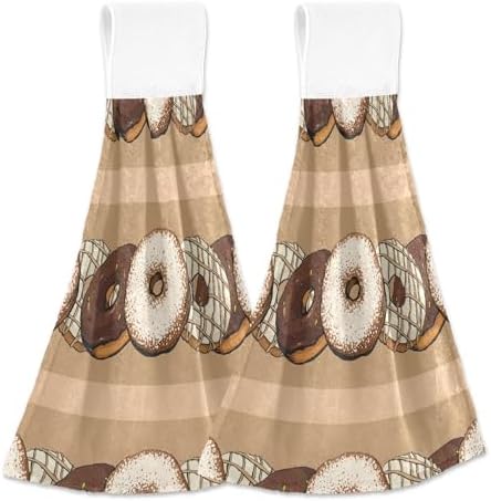 Seamless with Donut Kitchen Hanging Hand Towels