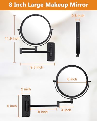 Premium 360 Swivel Makeup Mirror - Double Sided Magnifying Mirror