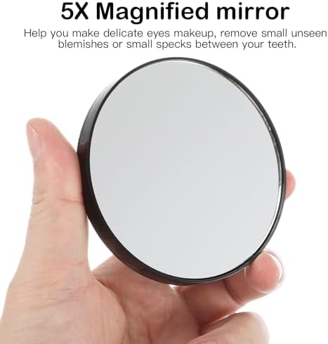 Luxshiny 5x Magnifying Mirror for Compact Use Space-Saving Durable
