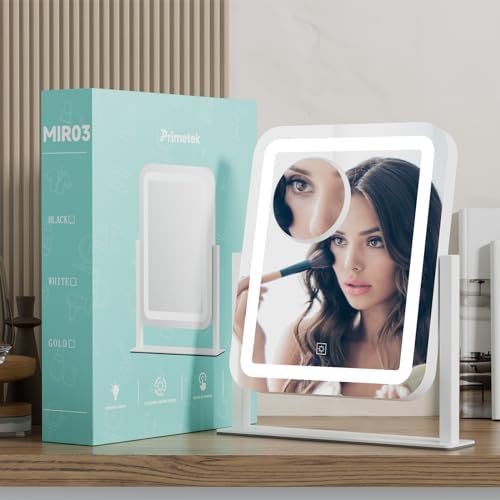 Adjustable 16x14 Vanity Mirror with Touch Screen and LED Lights