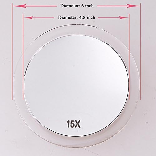 15X Precision Make-up Mirror with Rose Gold Suction Cup Mounting