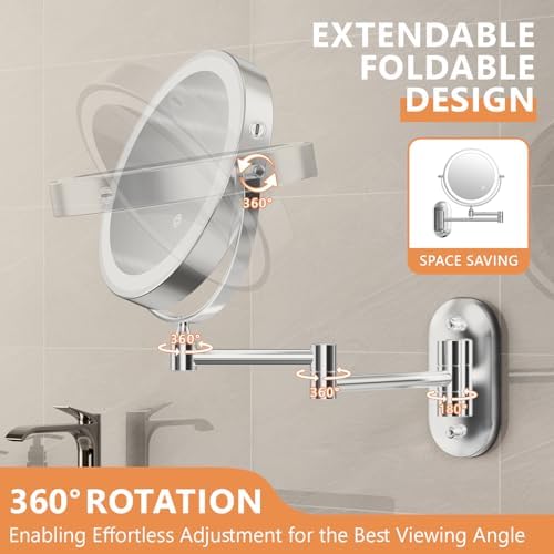 auxmir wall mounted makeup mirror