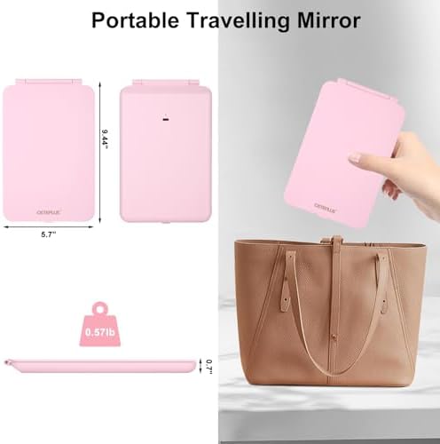 Osteplus Ultra-Thin Pink Travel Makeup Mirror