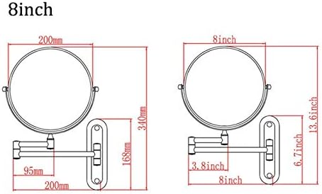 Sleek Pure Rhinestone Metal Vanity Mirror Wall-Mounted Travel and Home Use