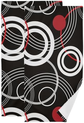 Geometric Retro Hand Towels Set