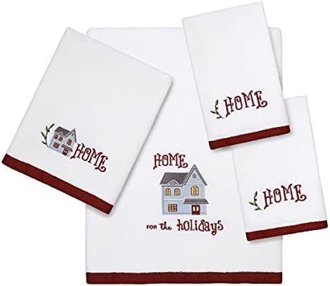 AvantiLinens Christmas-Themed Fingertip Towels 2 Piece Set White