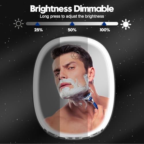 UV-Resistant LED Shower Mirror with Razor Holder