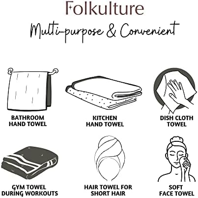Folkulture Boho Hand Towels with Tassels Set of 2 1