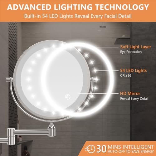auxmir wall mounted makeup mirror